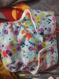Adjustable Washable & Reusable Cloth Diaper With Dry Feel, Absorbent Insert Pad (3M-3Y) Prevents Rashes - Floral Spring - Pack of 1