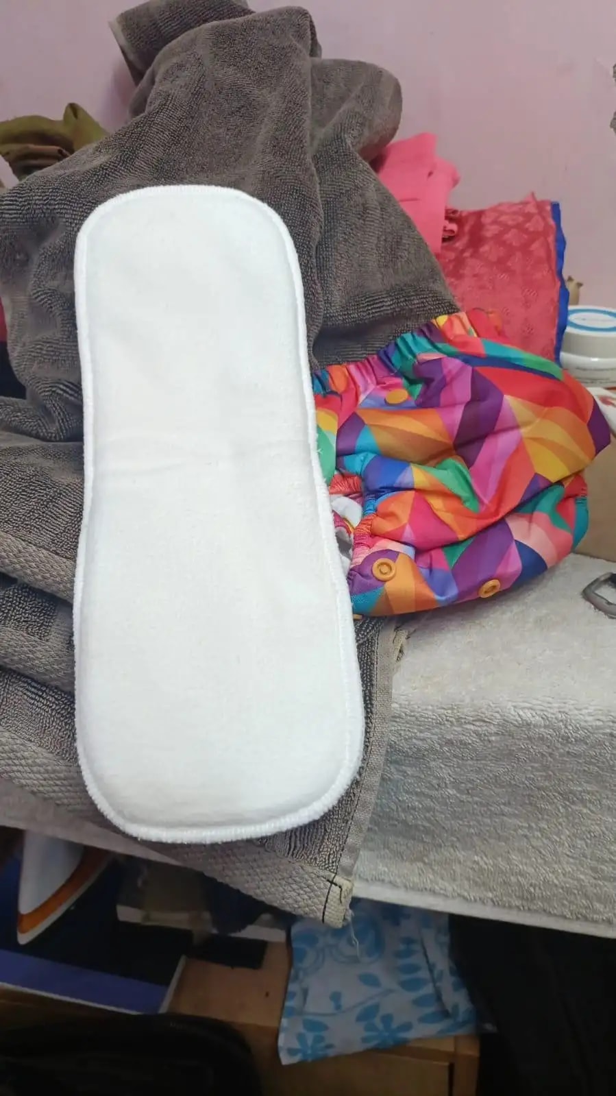 Adjustable Washable & Reusable Cloth Diaper With Dry Feel, Absorbent Insert Pad (3M-3Y) Prevents Rashes - Floral Spring - Pack of 1