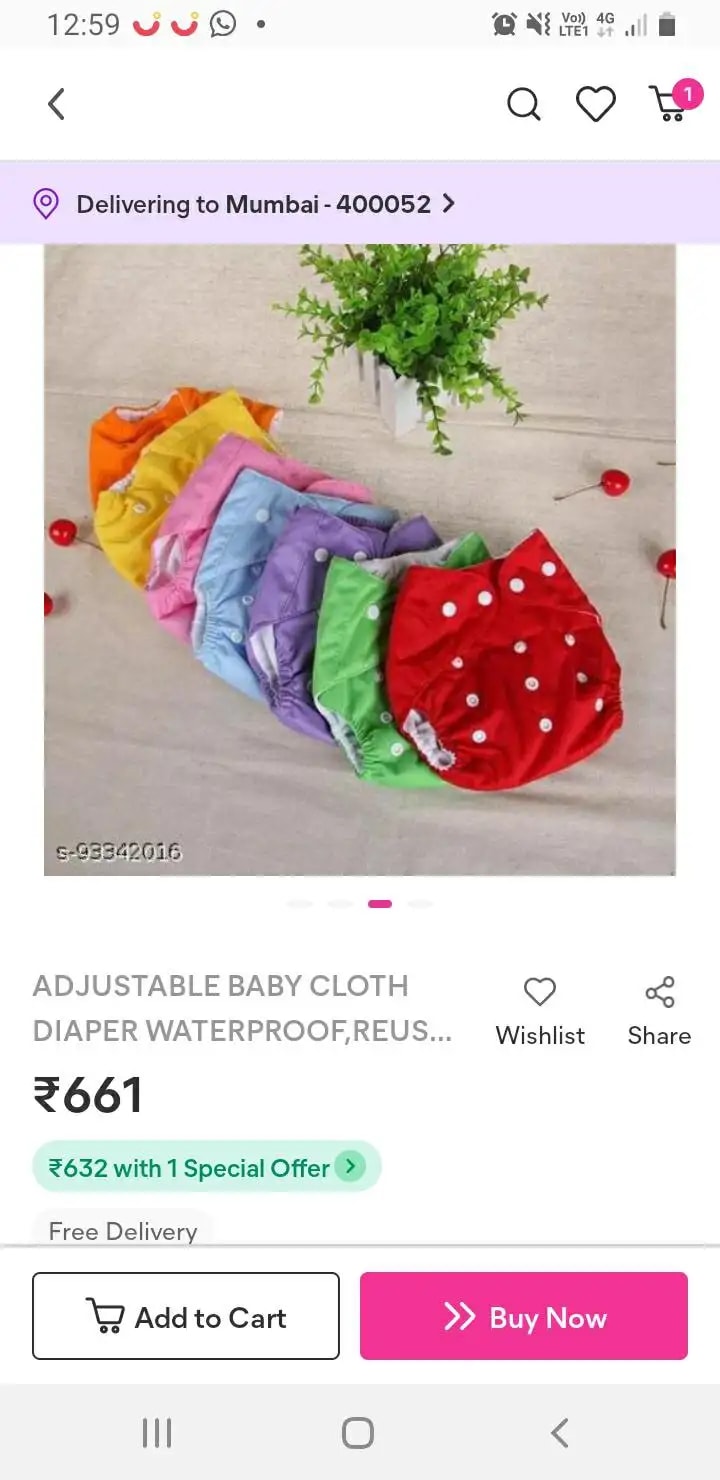 Adjustable Washable & Reusable Cloth Diaper With Absorbent Insert Pad (3M-3Y) | Oeko-Tex Certified | Prevents Rashes - Floral Spring & Rainbow - Pack of 2