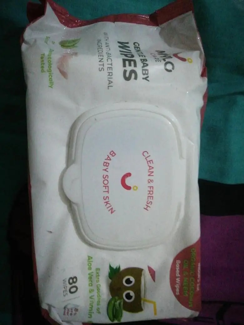 Gentle Baby Wipes With Lid - Organic Coconut Oil, Neem, Aloe Vera and Vitamin E | 98% Pure Water | Dermatologically Tested (Pack of 6) - 72 Wipes Per Pack