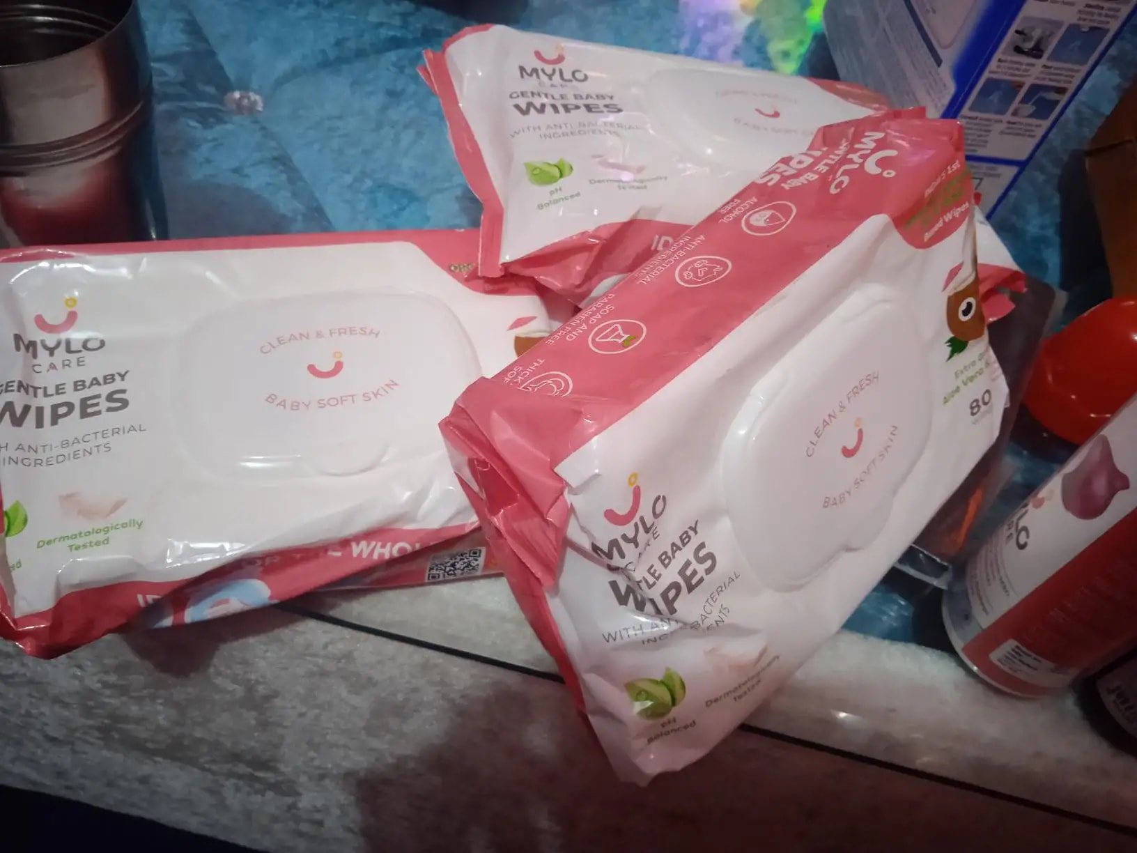 Gentle Baby Wipes With Lid - Organic Coconut Oil, Neem, Aloe Vera and Vitamin E | 98% Pure Water | Dermatologically Tested (Pack of 6) - 72 Wipes Per Pack