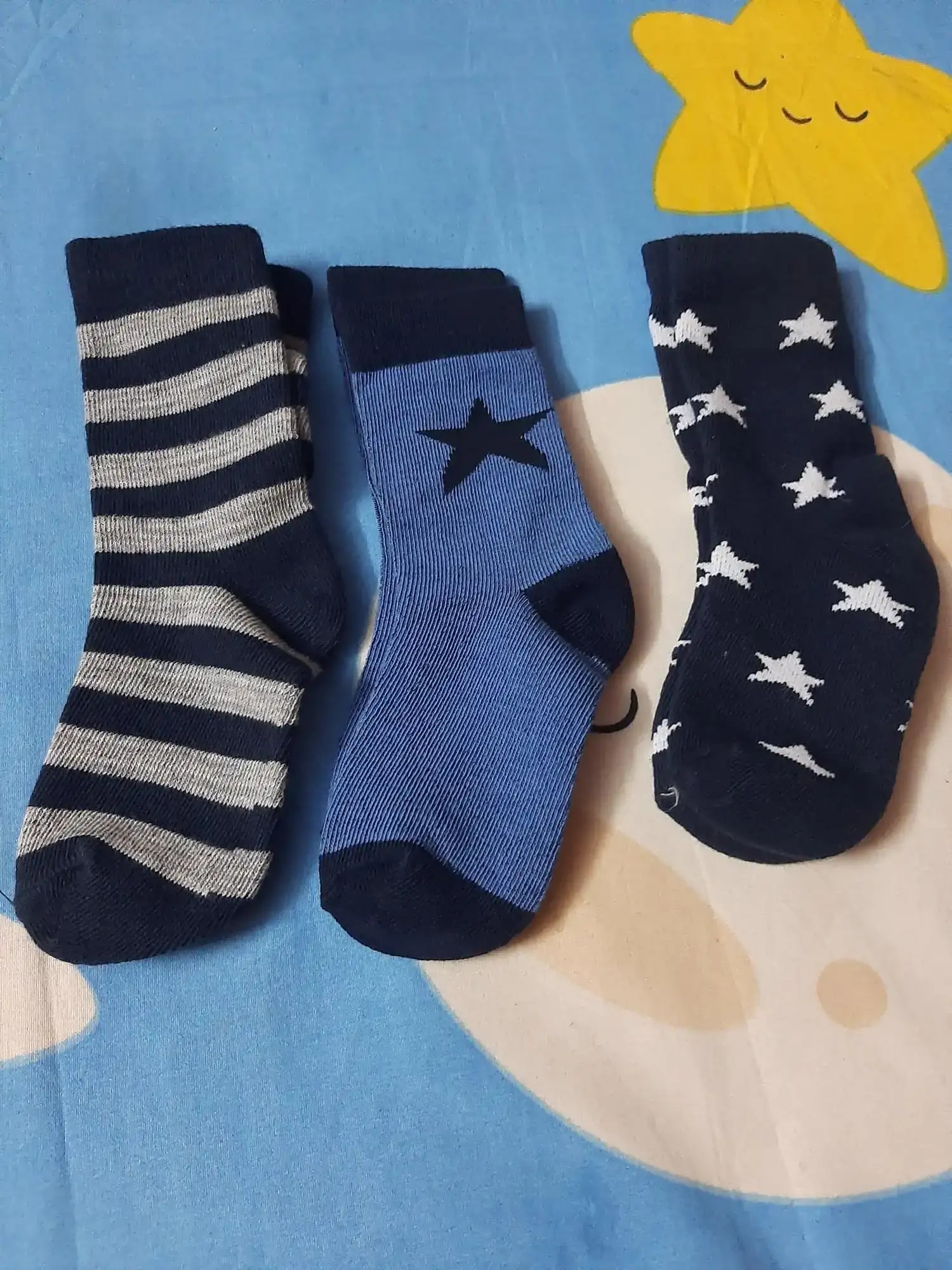 Baby Socks 6-12 Months | Elasticated & Antibacterial | Breathable, Shrinkable, Sweat & Wear Resistant | Unisex Dino | Pack of 3