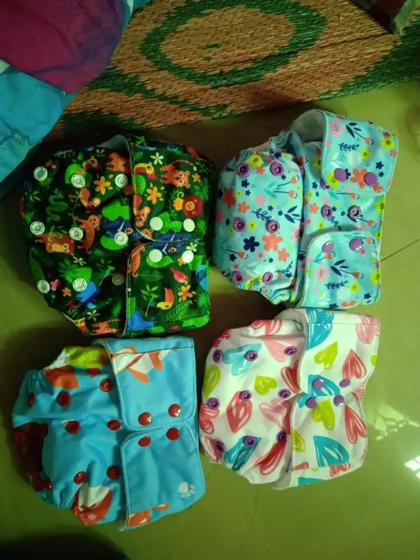 Adjustable Washable & Reusable Cloth Diaper With Absorbent Insert Pad (3M-3Y) | Oeko-Tex Certified | Prevents Rashes - Floral Spring & Rainbow - Pack of 2