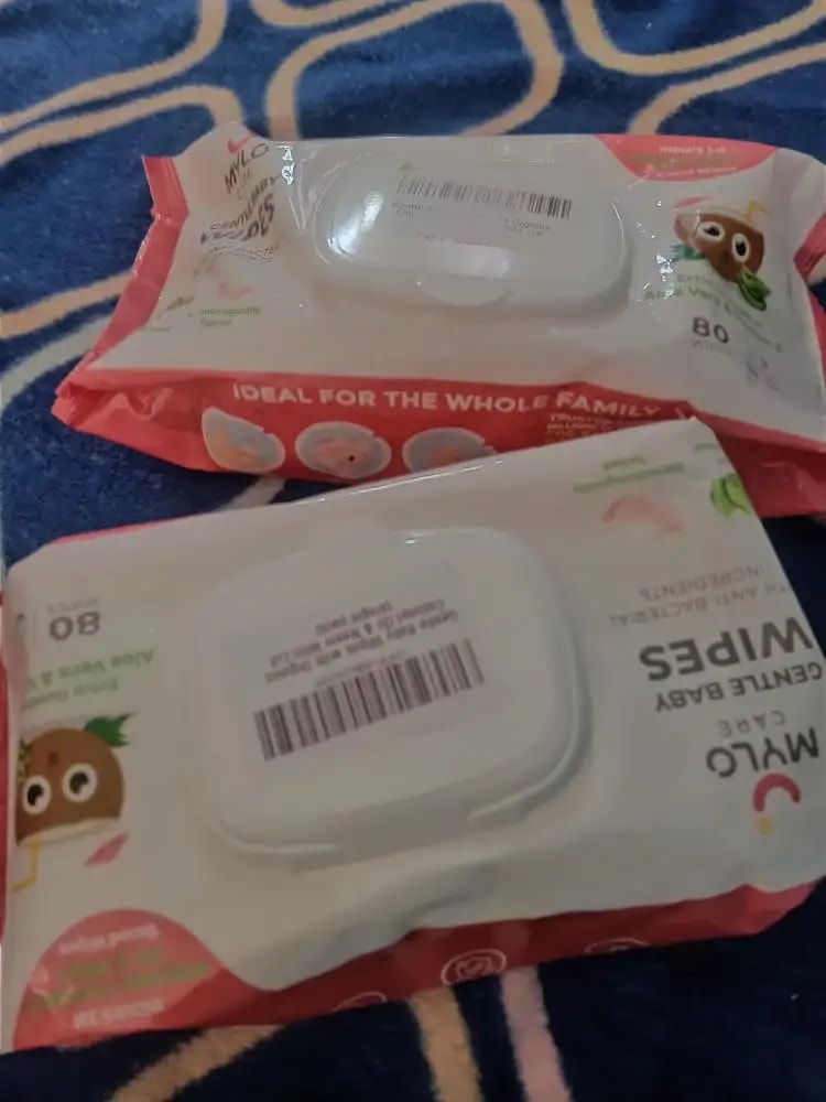 Gentle Baby Wipes With Lid - Organic Coconut Oil, Neem, Aloe Vera and Vitamin E | 98% Pure Water | Dermatologically Tested (Pack of 6) - 72 Wipes Per Pack