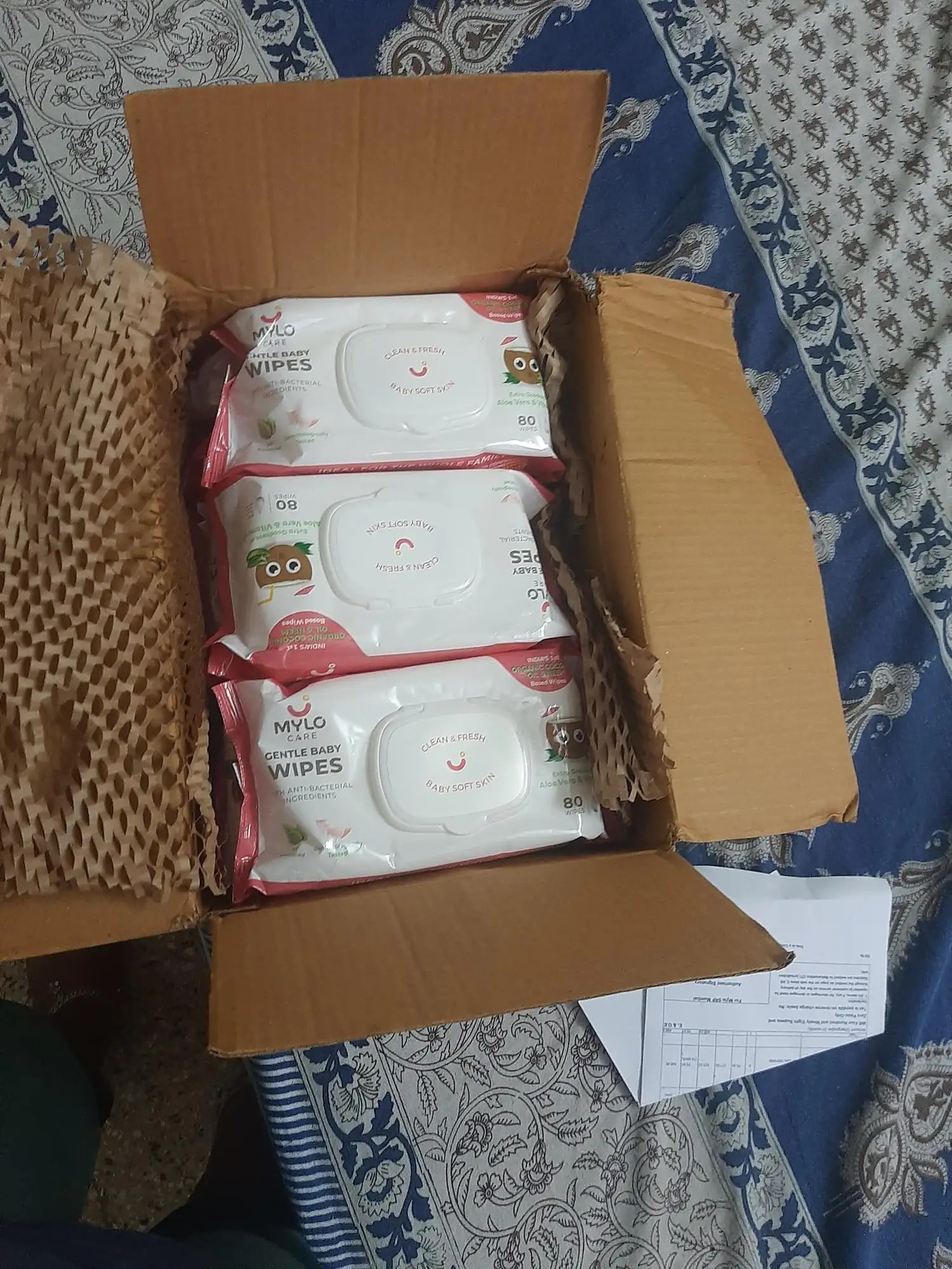 Gentle Baby Wipes With Lid - Organic Coconut Oil, Neem, Aloe Vera and Vitamin E | 98% Pure Water | Dermatologically Tested (Pack of 6) - 72 Wipes Per Pack