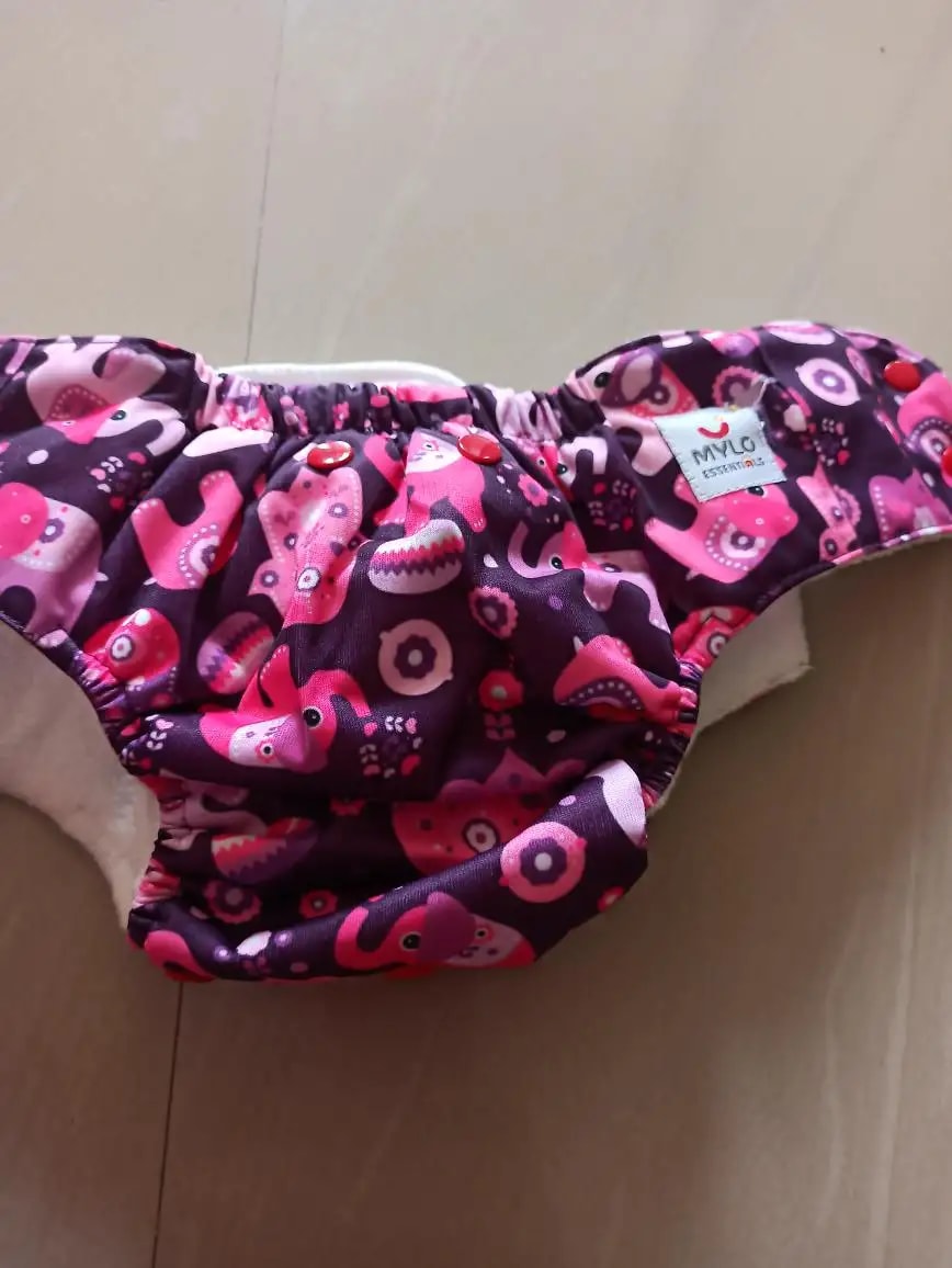 Adjustable Washable & Reusable Cloth Diaper With Absorbent Insert Pad (3M-3Y) | Oeko-Tex Certified | Prevents Rashes - Floral Spring & Rainbow - Pack of 2