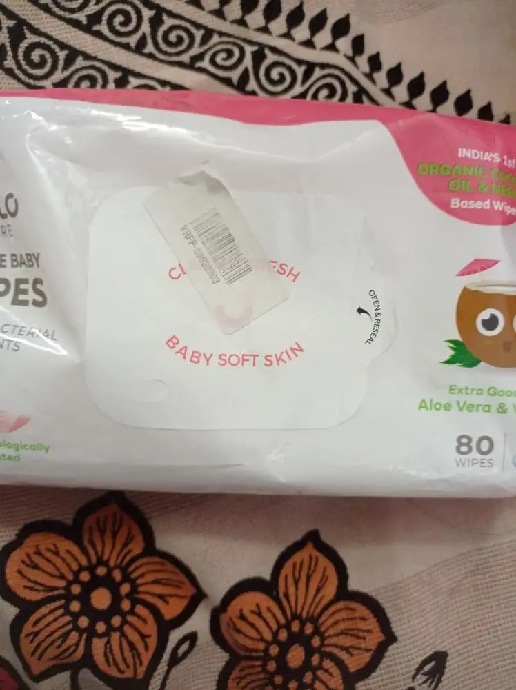 Gentle Baby Wipes With Lid - Organic Coconut Oil, Neem, Aloe Vera and Vitamin E | 98% Pure Water | Dermatologically Tested (Pack of 6) - 72 Wipes Per Pack