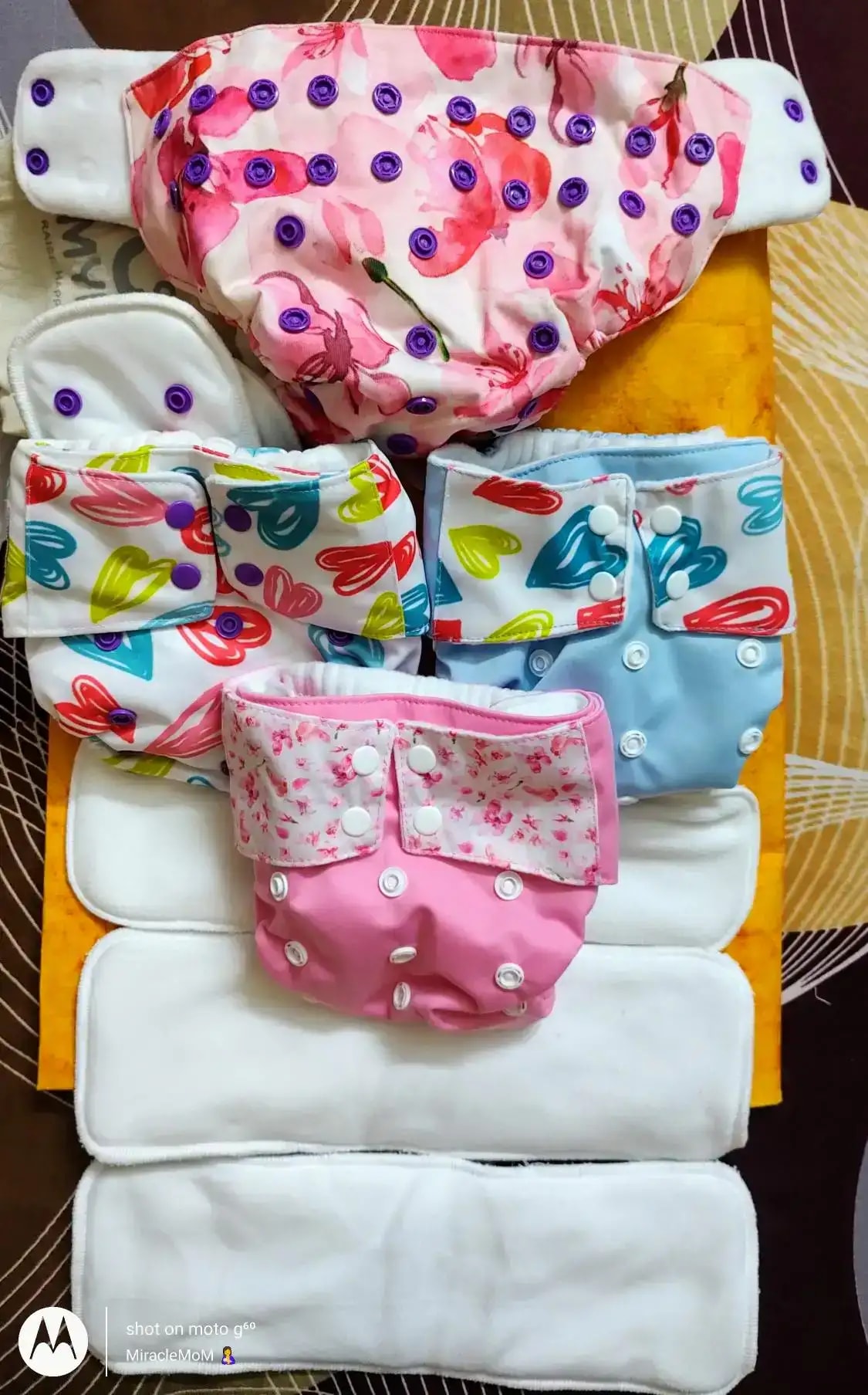 Adjustable Washable & Reusable Cloth Diaper With Dry Feel, Absorbent Insert Pad (3M-3Y) Prevents Rashes - Floral Spring - Pack of 1