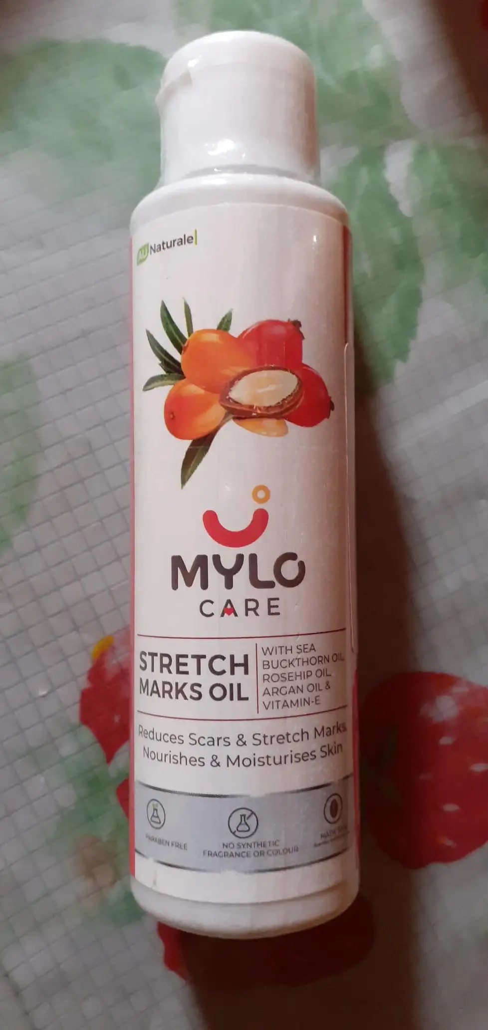 Stretch Marks Oil With Sea Buckthorn, Rosehip, Argan & Coconut Oil | Scars & Stretch Mark Lightening | Natural Skin Care Solution for Pregnant Women - 100ml