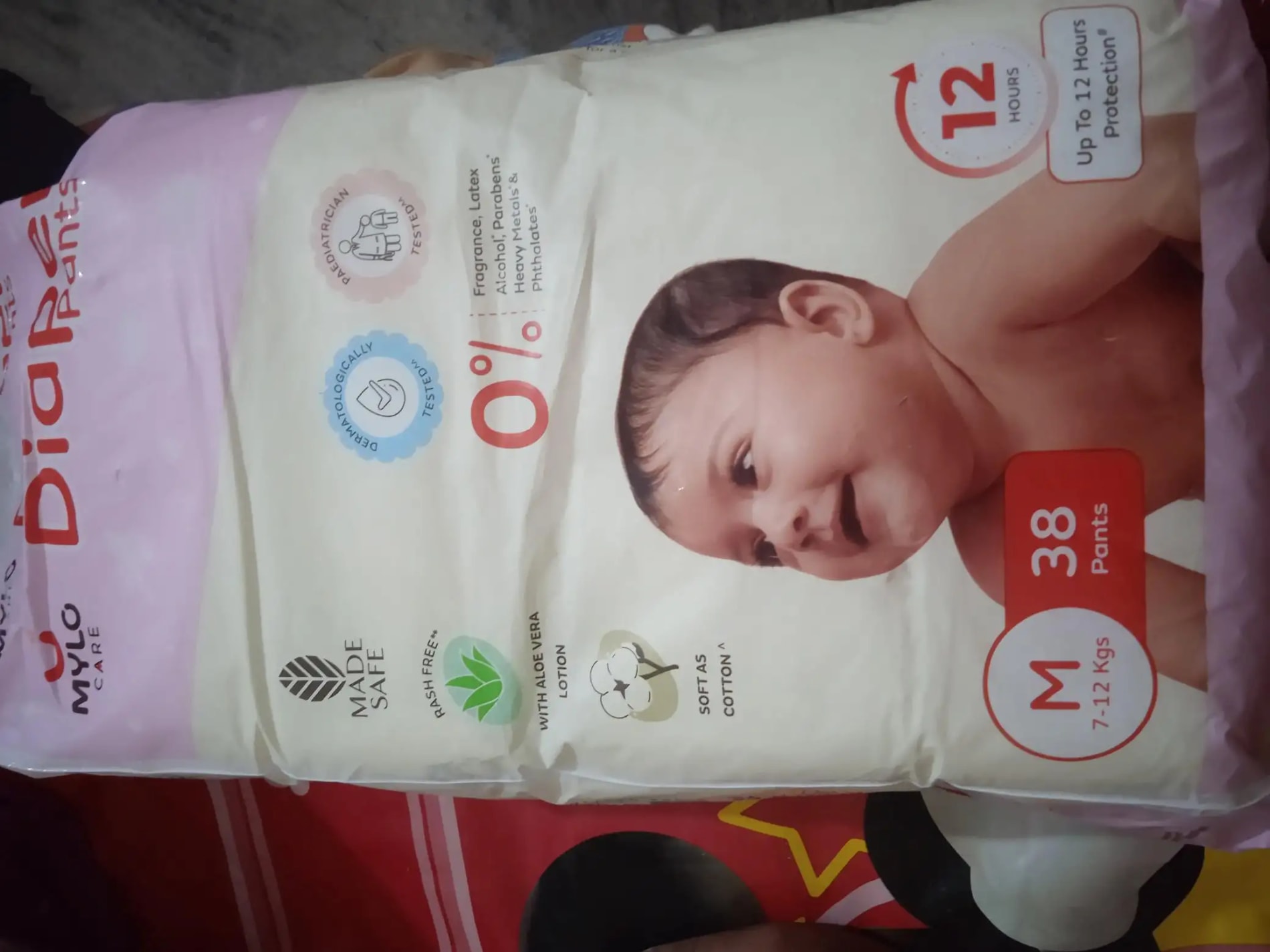 Mylo Baby New Born Diaper Pants | Up to 5Kgs | with Wetness Indicator | 92 Count