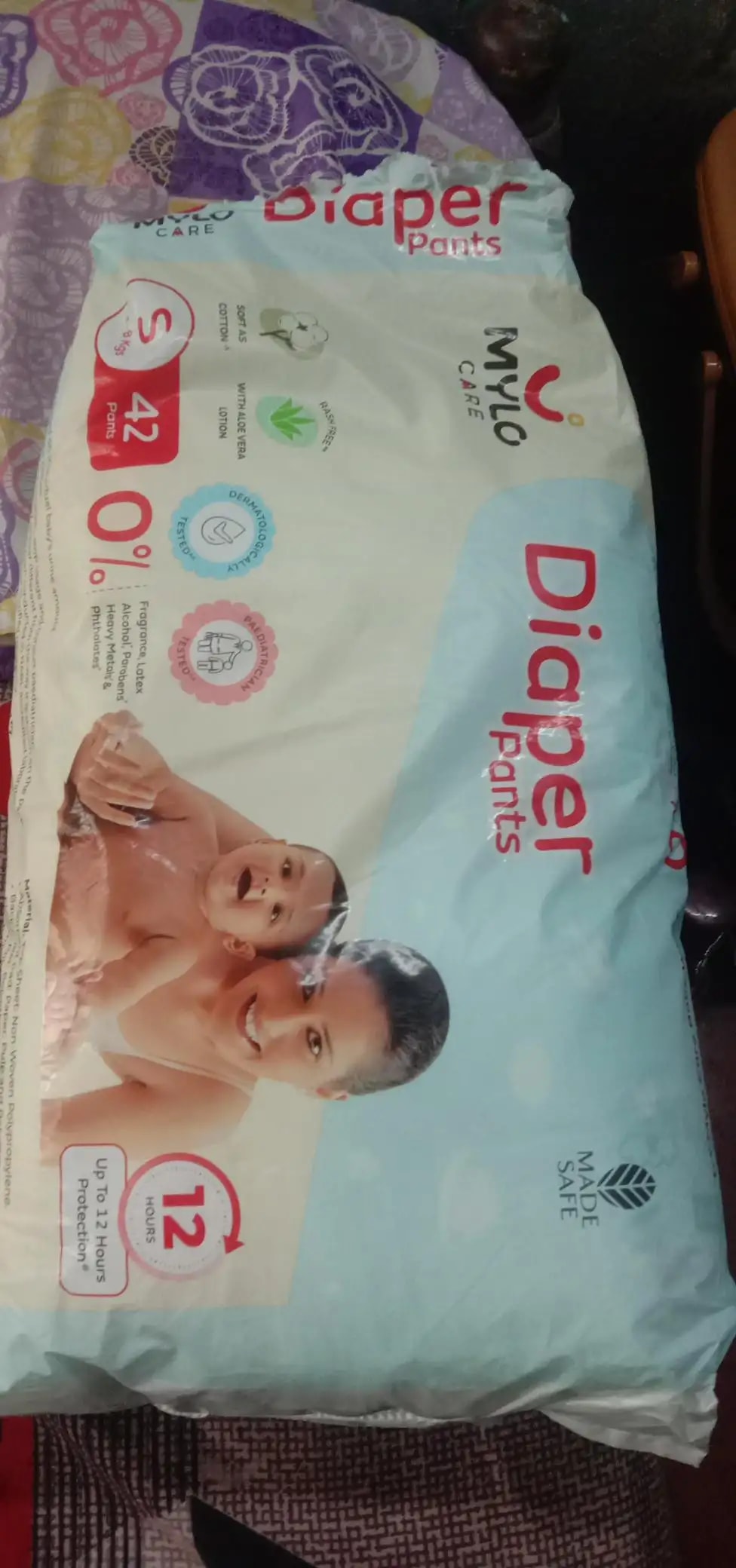 Mylo Baby New Born Diaper Pants | Up to 5Kgs | with Wetness Indicator | 92 Count