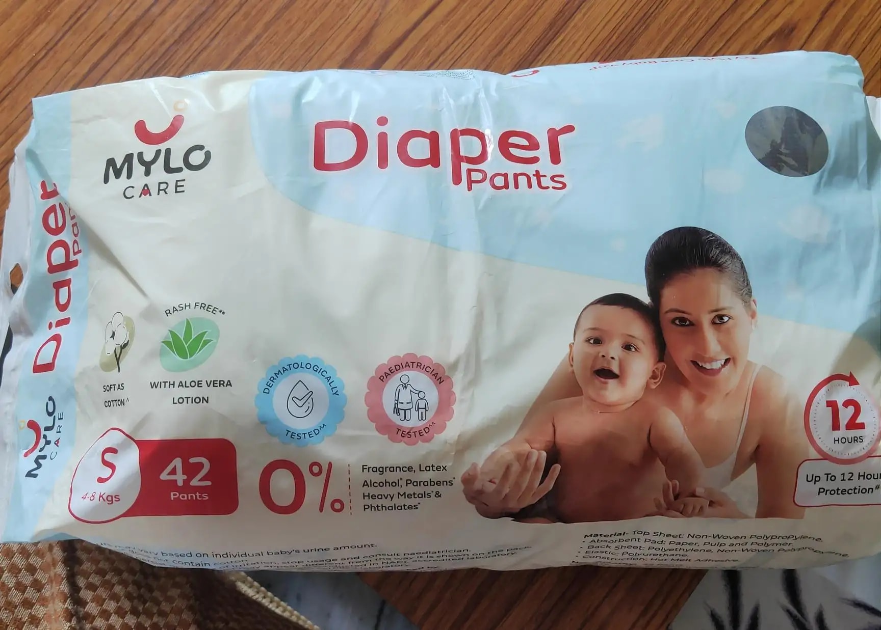 Mylo Baby New Born Diaper Pants | Up to 5Kgs | with Wetness Indicator | 92 Count