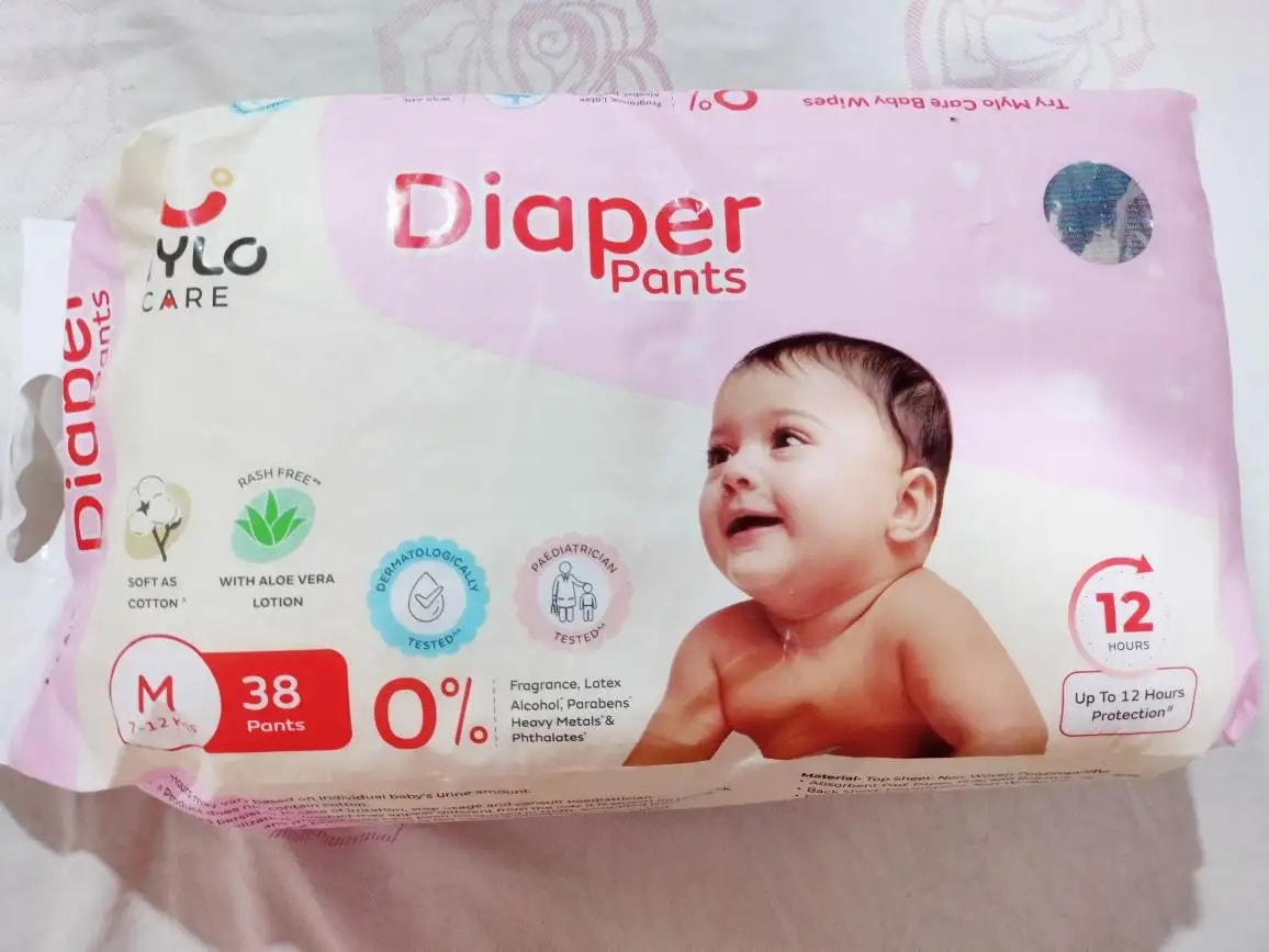 Mylo Baby New Born Diaper Pants | Up to 5Kgs | with Wetness Indicator | 92 Count