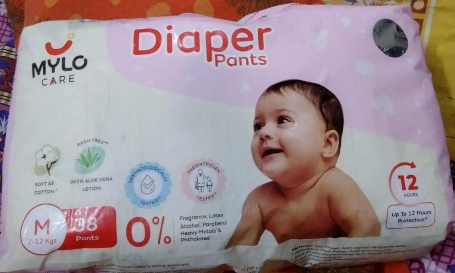Mylo Baby New Born Diaper Pants | Up to 5Kgs | with Wetness Indicator | 92 Count
