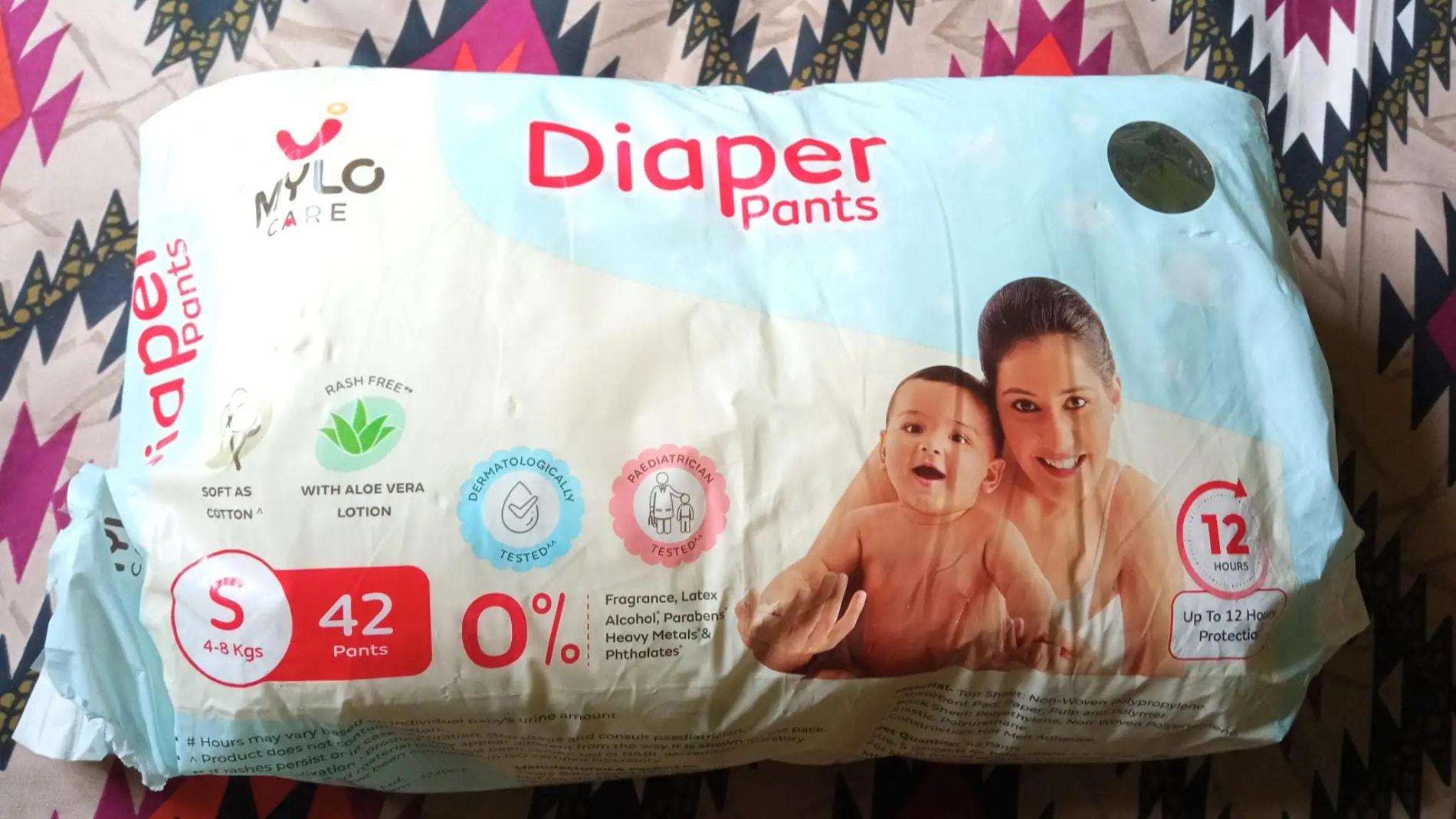 Mylo Baby New Born Diaper Pants | Up to 5Kgs | with Wetness Indicator | 92 Count
