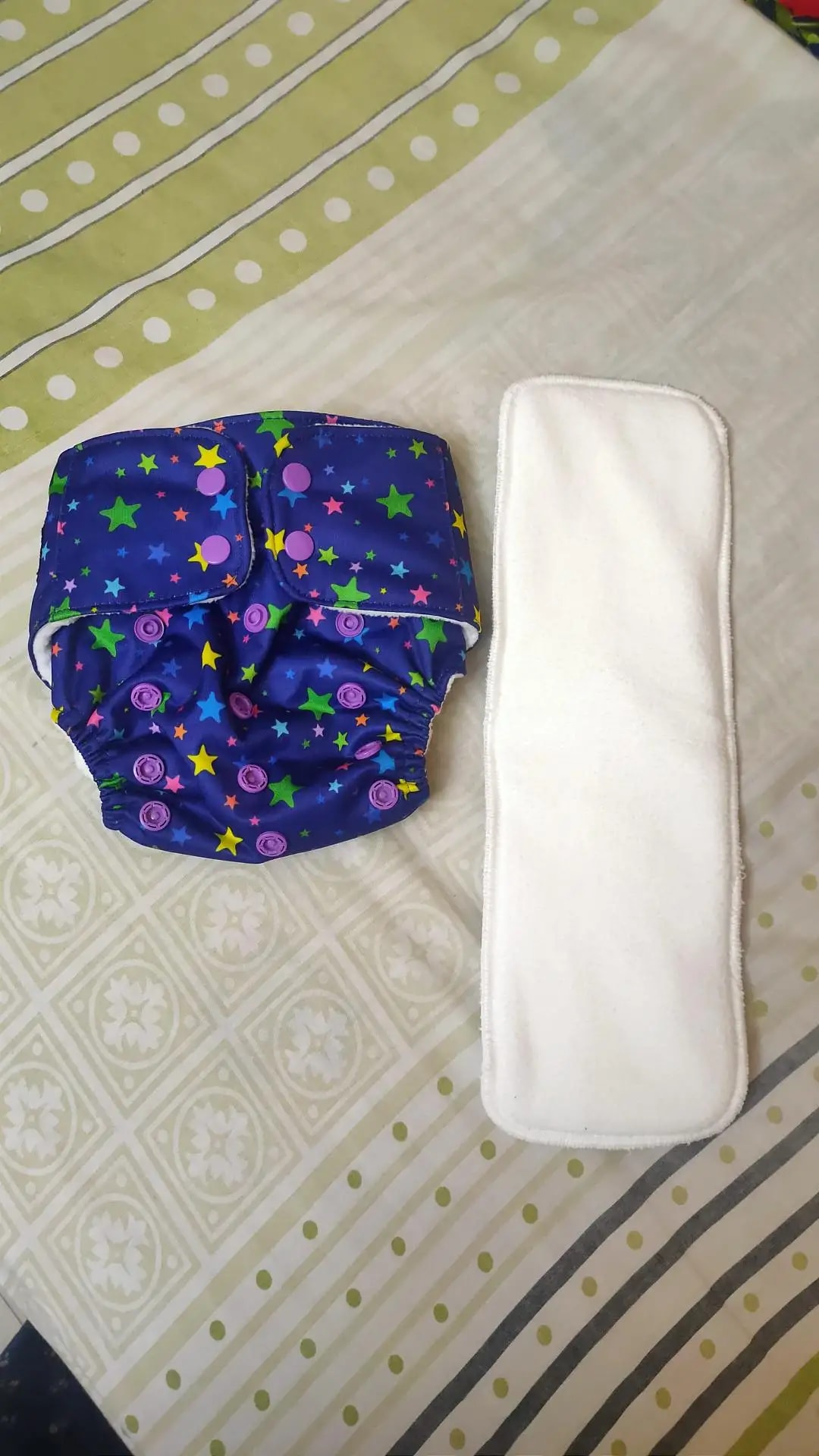 Adjustable Washable & Reusable Cloth Diaper With Dry Feel, Absorbent Insert Pad (3M-3Y) Prevents Rashes - Floral Spring - Pack of 1