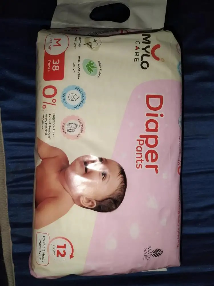 Mylo Baby New Born Diaper Pants | Up to 5Kgs | with Wetness Indicator | 92 Count