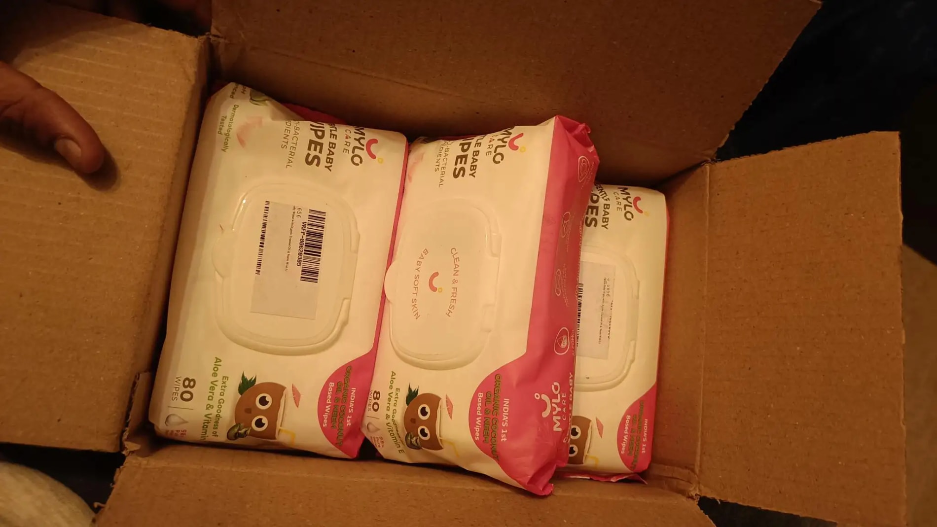 Gentle Baby Wipes With Lid - Organic Coconut Oil, Neem, Aloe Vera and Vitamin E | 98% Pure Water | Dermatologically Tested (Pack of 6) - 72 Wipes Per Pack
