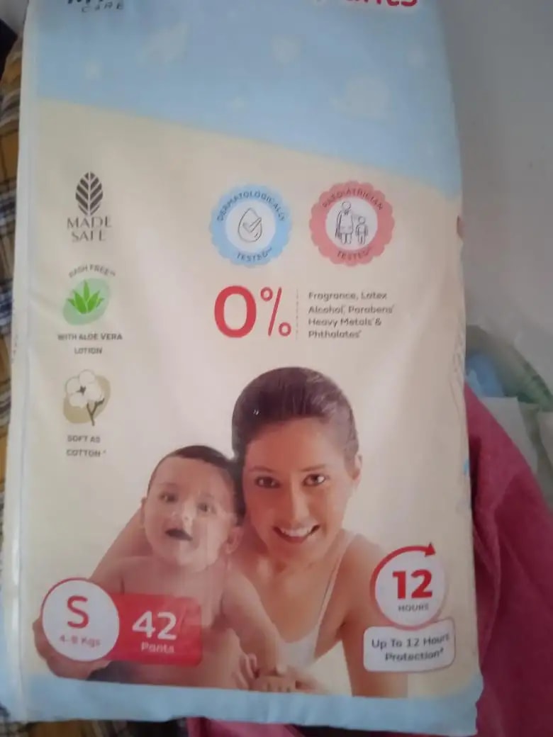 Mylo Baby New Born Diaper Pants | Up to 5Kgs | with Wetness Indicator | 92 Count