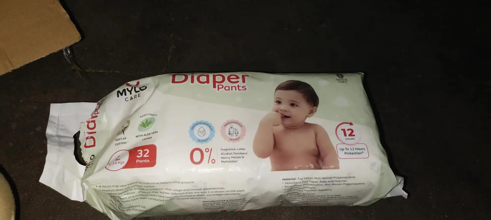 Mylo Baby New Born Diaper Pants | Up to 5Kgs | with Wetness Indicator | 92 Count