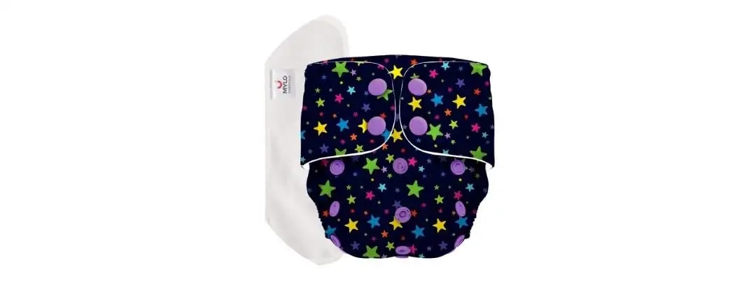 Adjustable Washable & Reusable Cloth Diaper With Dry Feel, Absorbent Insert Pad (3M-3Y) Prevents Rashes - Floral Spring - Pack of 1