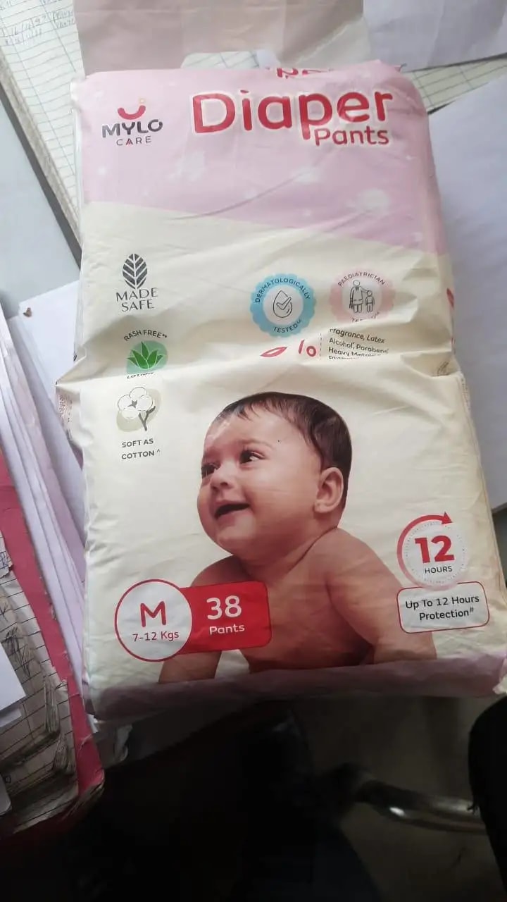 Mylo Baby New Born Diaper Pants | Up to 5Kgs | with Wetness Indicator | 92 Count