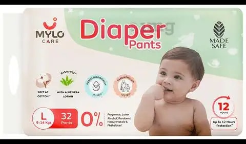 Mylo Baby New Born Diaper Pants | Up to 5Kgs | with Wetness Indicator | 92 Count