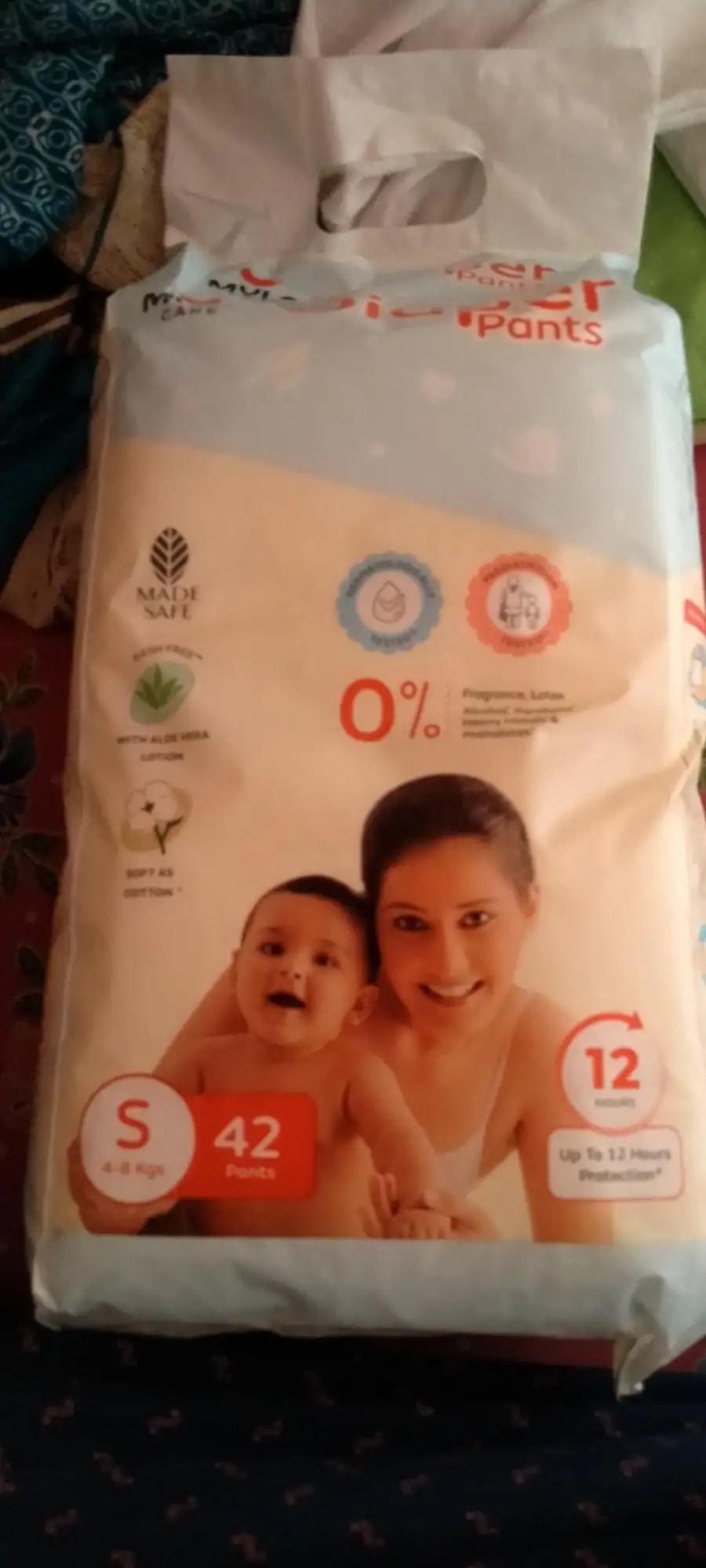 Mylo Baby New Born Diaper Pants | Up to 5Kgs | with Wetness Indicator | 92 Count