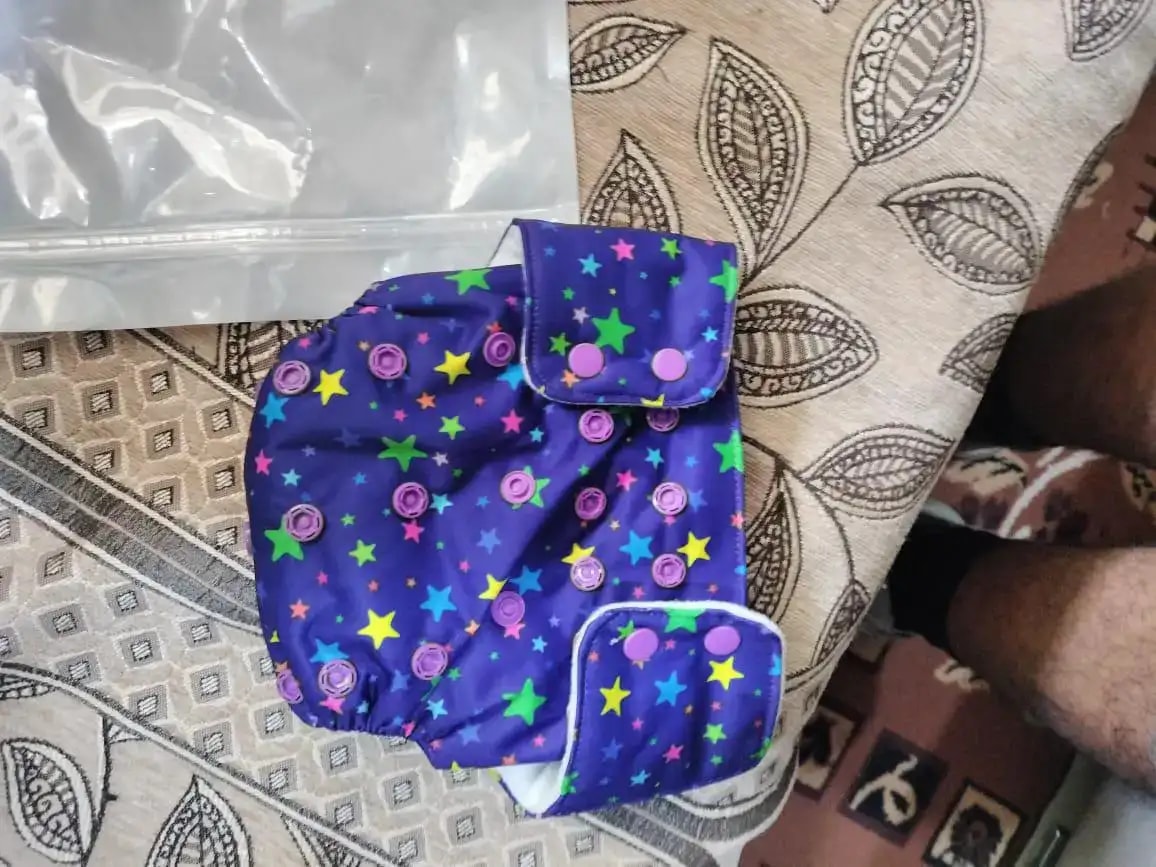 Adjustable Washable & Reusable Cloth Diaper With Dry Feel, Absorbent Insert Pad (3M-3Y) Prevents Rashes - Floral Spring - Pack of 1