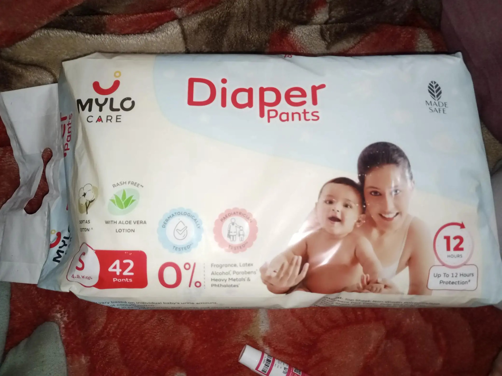 Mylo Baby New Born Diaper Pants | Up to 5Kgs | with Wetness Indicator | 92 Count