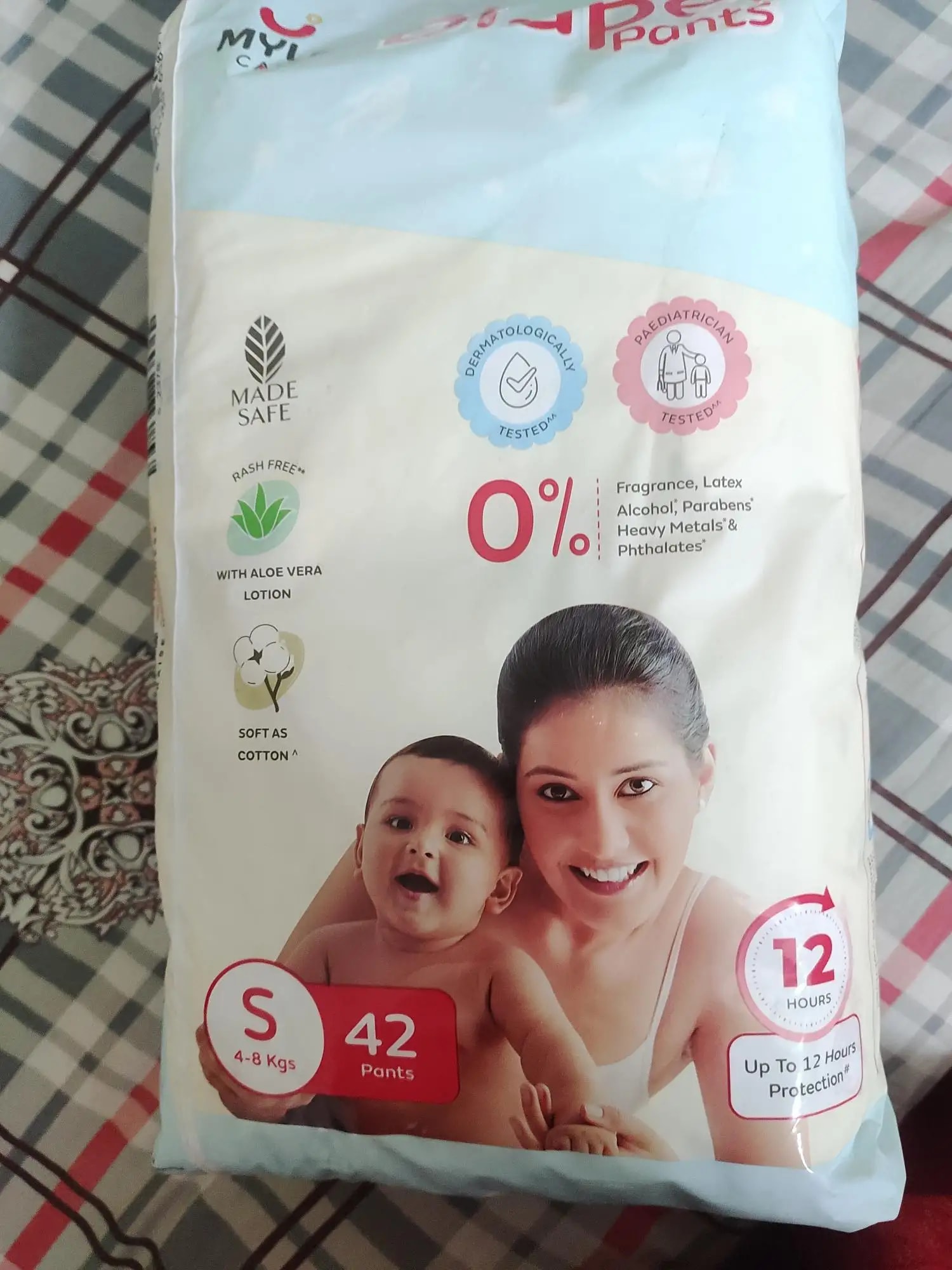Mylo Baby New Born Diaper Pants | Up to 5Kgs | with Wetness Indicator | 92 Count