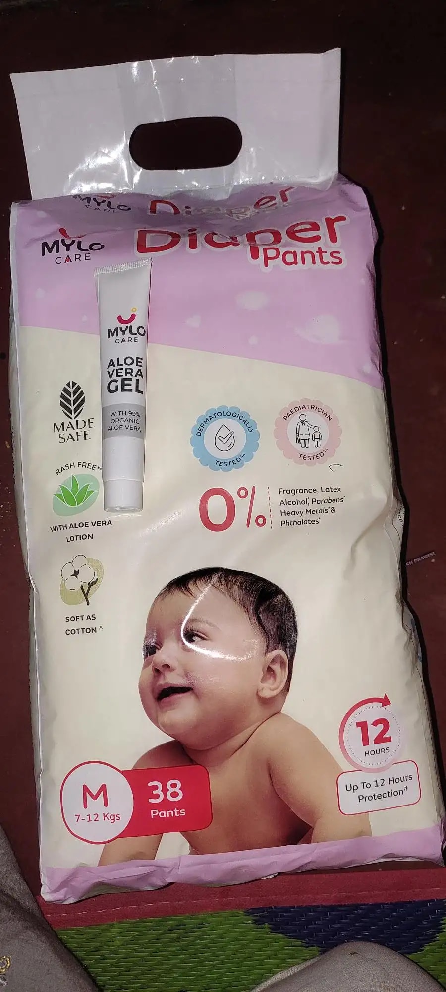 Mylo Baby New Born Diaper Pants | Up to 5Kgs | with Wetness Indicator | 92 Count