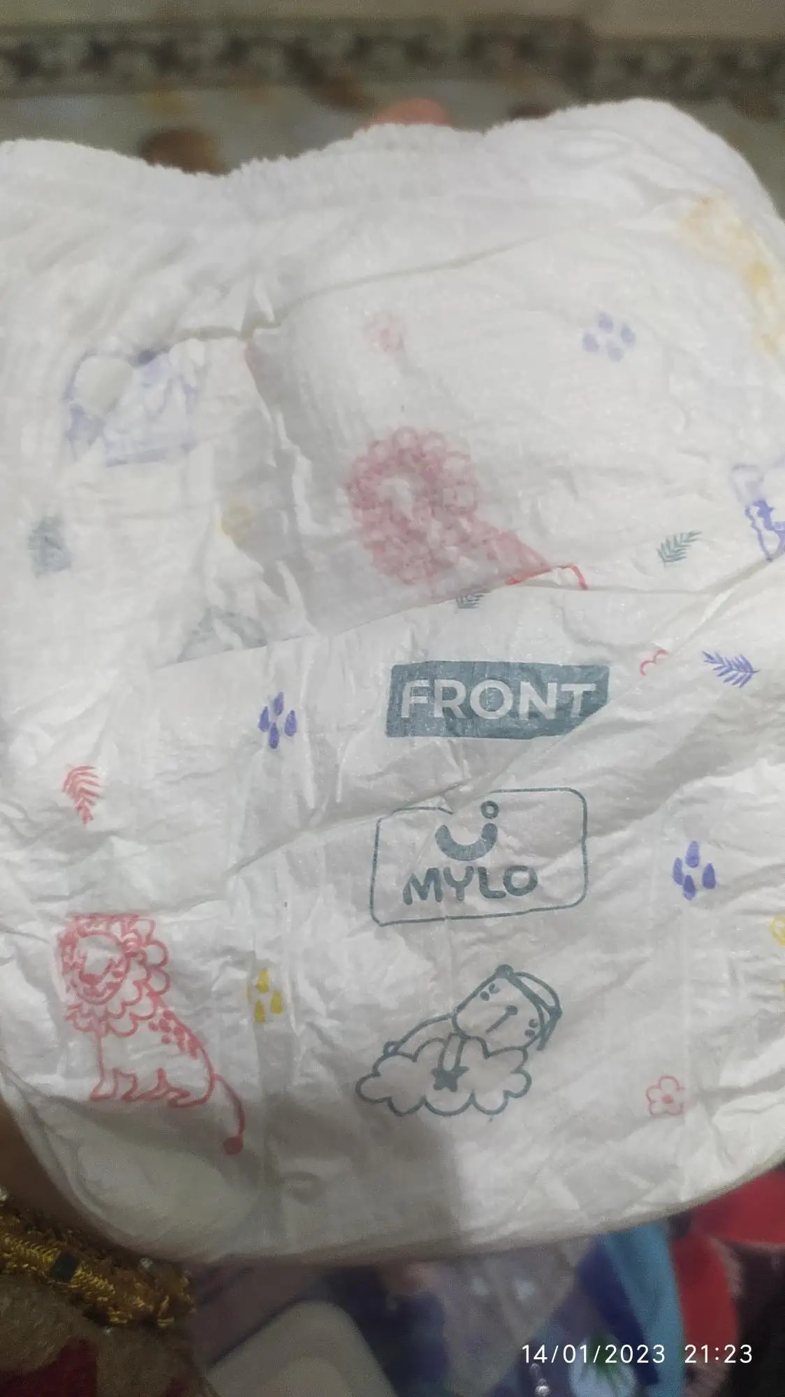 Mylo Baby New Born Diaper Pants | Up to 5Kgs | with Wetness Indicator | 92 Count