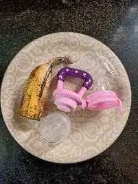 Feels Natural Ultra Soft Fruit & Food Nibbler- Pink | Convenient to Introduce Fruits & Veggies to Baby | Ultra-soft Silicone Mesh for Easy Chewing | Easy One Snap Filling | Helps Relieve Teething Discomfort