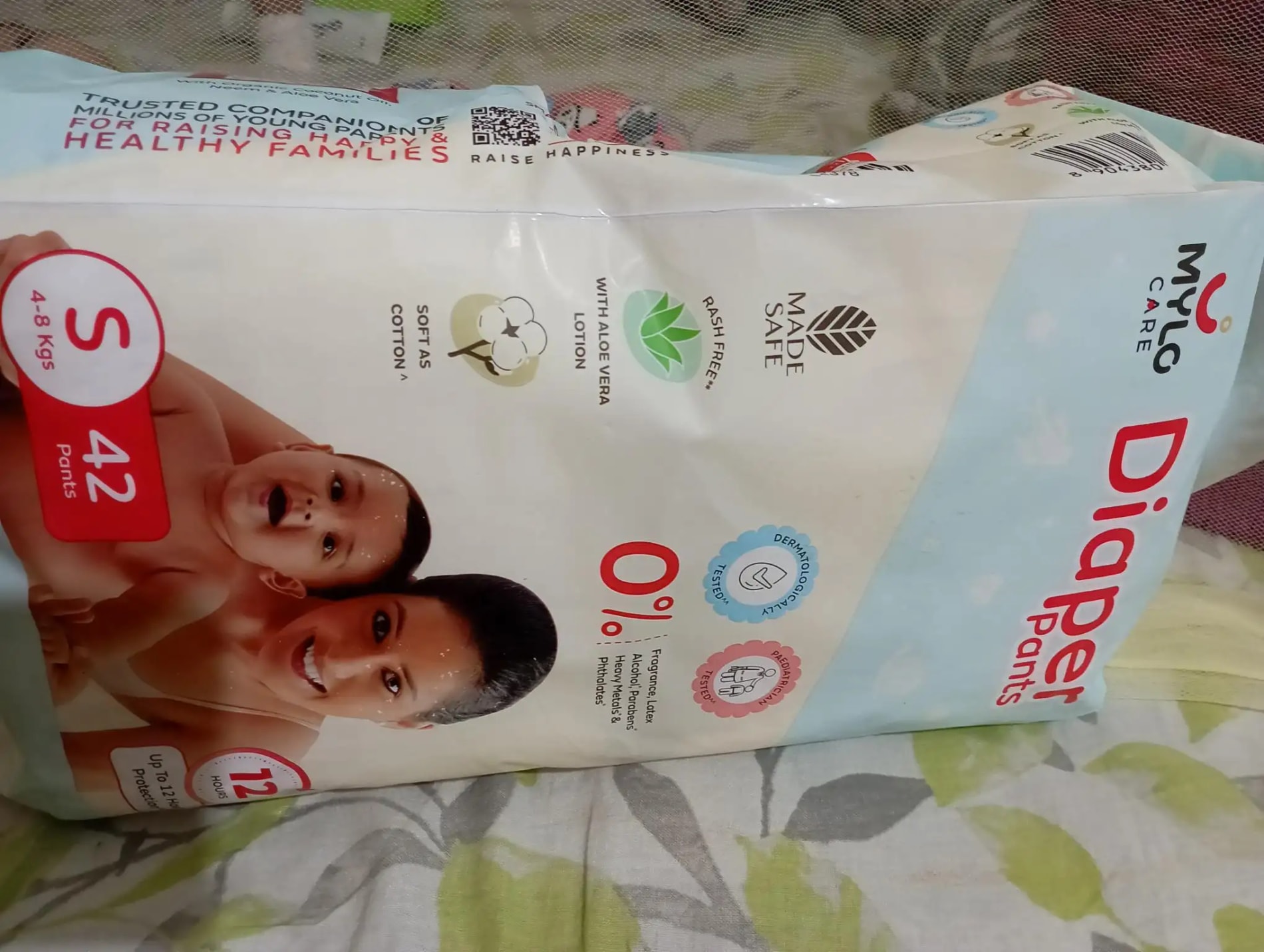 Mylo Baby New Born Diaper Pants | Up to 5Kgs | with Wetness Indicator | 92 Count