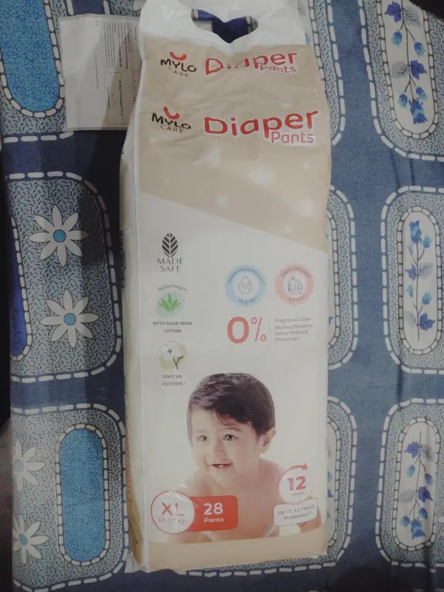 Mylo Baby New Born Diaper Pants | Up to 5Kgs | with Wetness Indicator | 92 Count