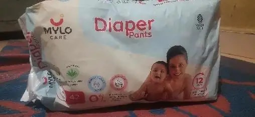 Mylo Baby New Born Diaper Pants | Up to 5Kgs | with Wetness Indicator | 92 Count