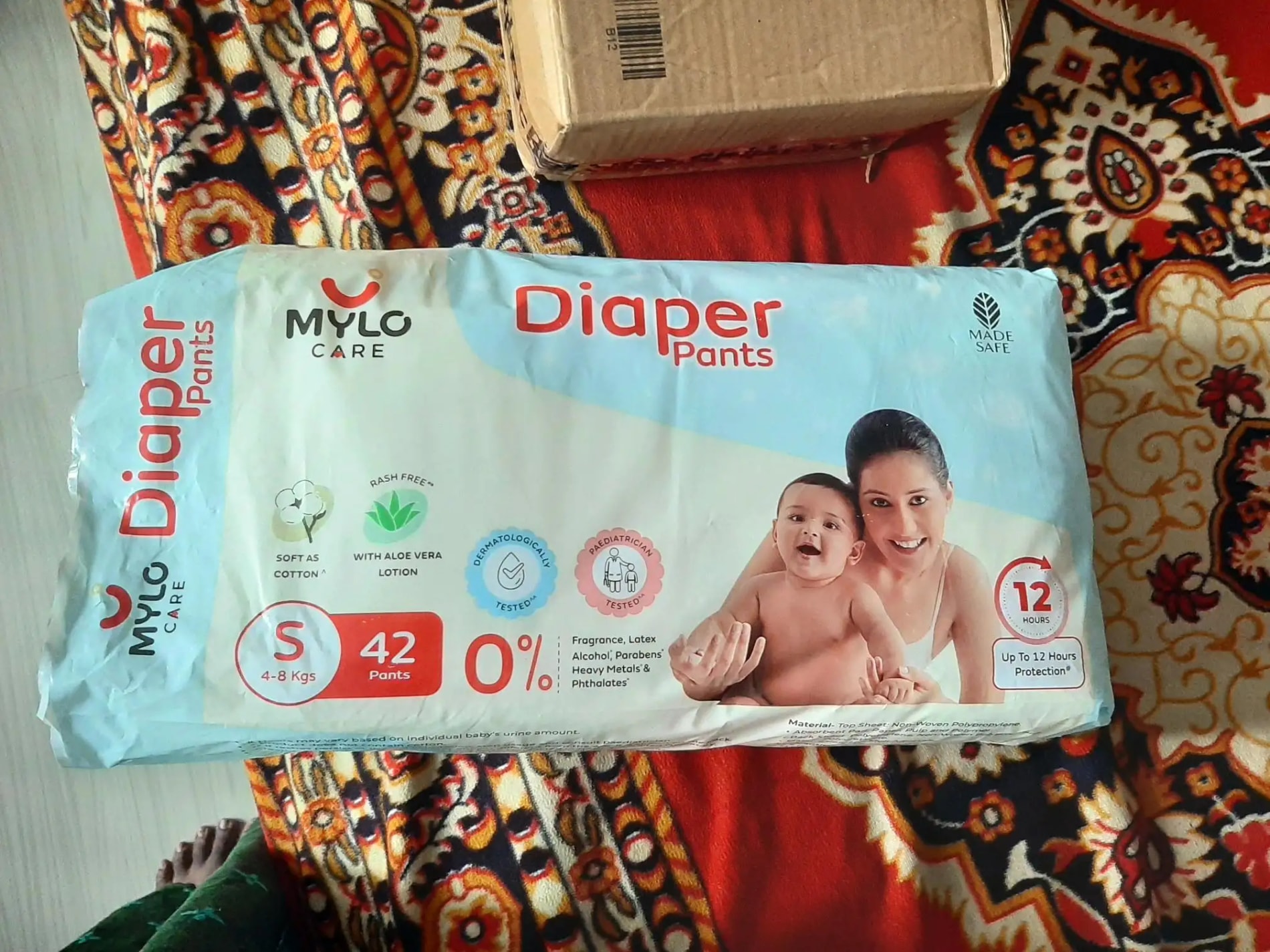 Mylo Baby New Born Diaper Pants | Up to 5Kgs | with Wetness Indicator | 92 Count