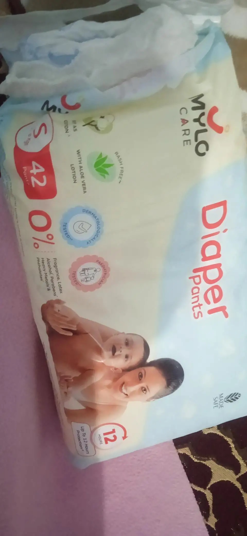 Mylo Baby New Born Diaper Pants | Up to 5Kgs | with Wetness Indicator | 92 Count