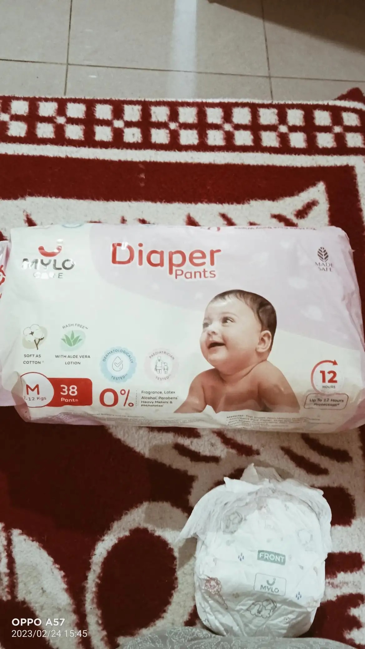 Mylo Baby New Born Diaper Pants | Up to 5Kgs | with Wetness Indicator | 92 Count