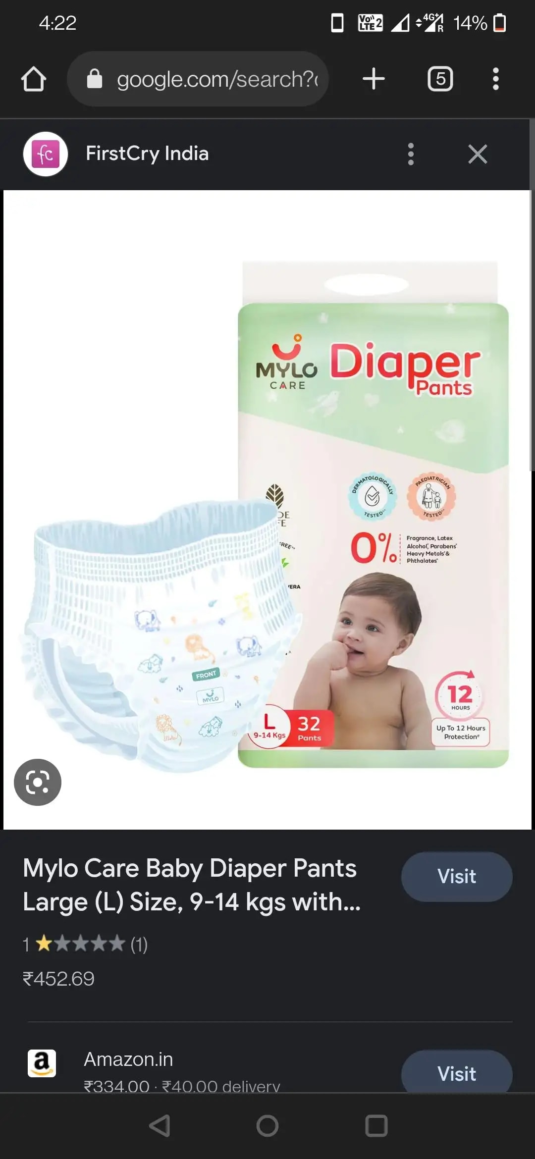 Mylo Baby New Born Diaper Pants | Up to 5Kgs | with Wetness Indicator | 92 Count