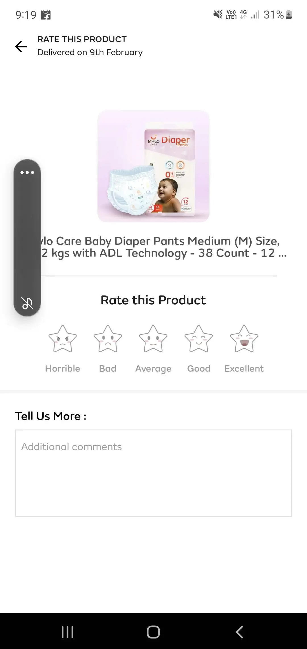 Mylo Baby New Born Diaper Pants | Up to 5Kgs | with Wetness Indicator | 92 Count