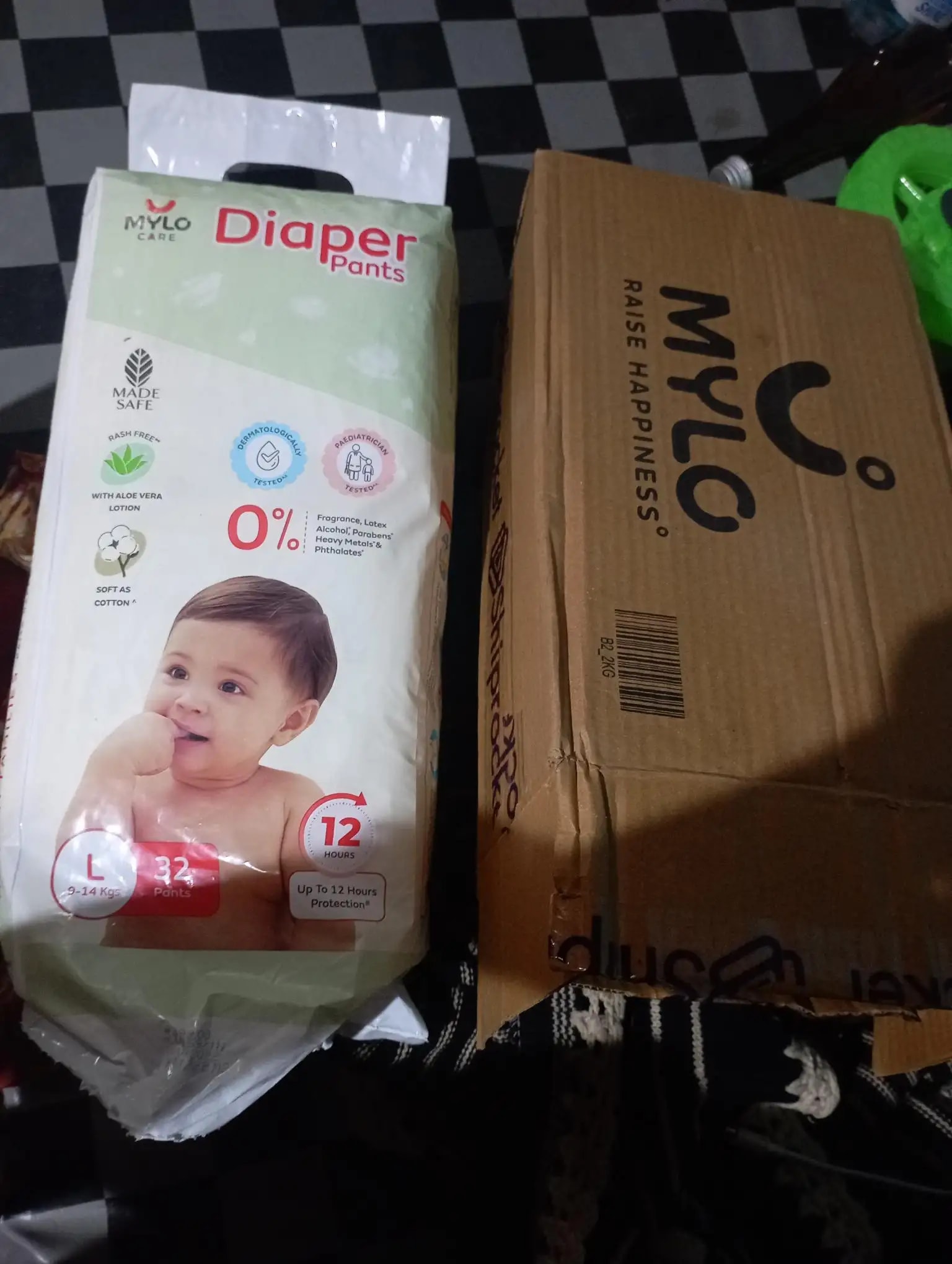 Mylo Baby New Born Diaper Pants | Up to 5Kgs | with Wetness Indicator | 92 Count