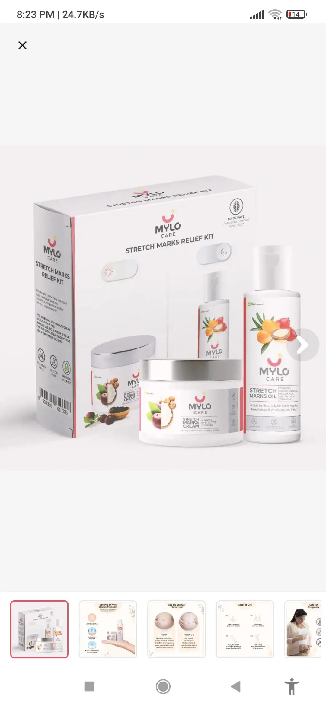 Stretch Marks Cream for Women - Clinically Proven | Removes Stretch Marks | Made Safe Certified | Safe During Pregnancy & Breastfeeding (100gm)