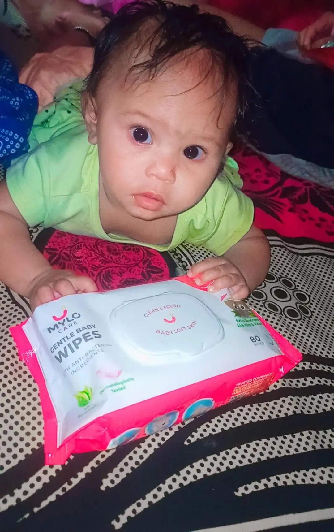 Gentle Baby Wipes With Lid - Organic Coconut Oil, Neem, Aloe Vera and Vitamin E | 98% Pure Water | Dermatologically Tested (Pack of 6) - 72 Wipes Per Pack