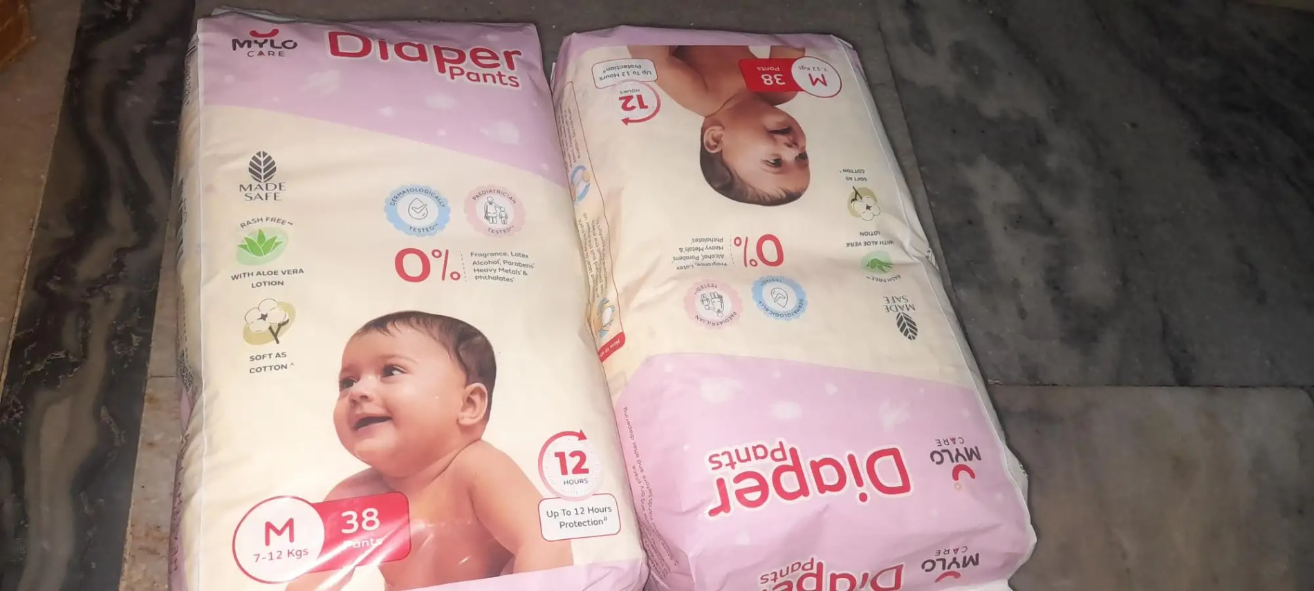 Mylo Baby New Born Diaper Pants | Up to 5Kgs | with Wetness Indicator | 92 Count