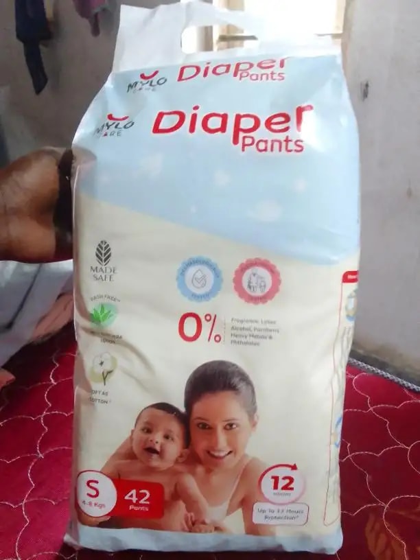Mylo Baby New Born Diaper Pants | Up to 5Kgs | with Wetness Indicator | 92 Count