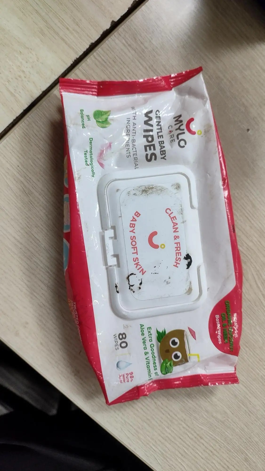 Gentle Baby Wipes With Lid - Organic Coconut Oil, Neem, Aloe Vera and Vitamin E | 98% Pure Water | Dermatologically Tested (Pack of 6) - 72 Wipes Per Pack