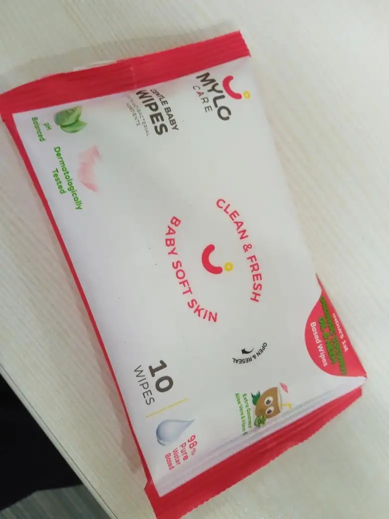 Gentle Baby Wipes With Lid - Organic Coconut Oil, Neem, Aloe Vera and Vitamin E | 98% Pure Water | Dermatologically Tested (Pack of 6) - 72 Wipes Per Pack