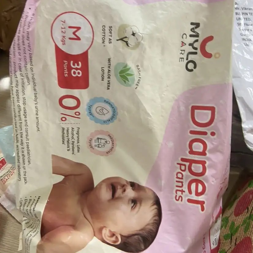 Mylo Baby New Born Diaper Pants | Up to 5Kgs | with Wetness Indicator | 92 Count